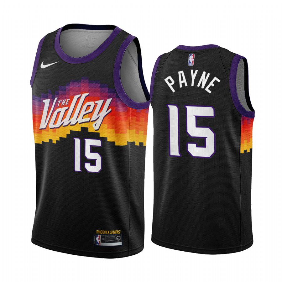 Men Phoenix Suns #15 cameron payne black city edition the valley 2020 nba jersey->phoenix suns->NBA Jersey